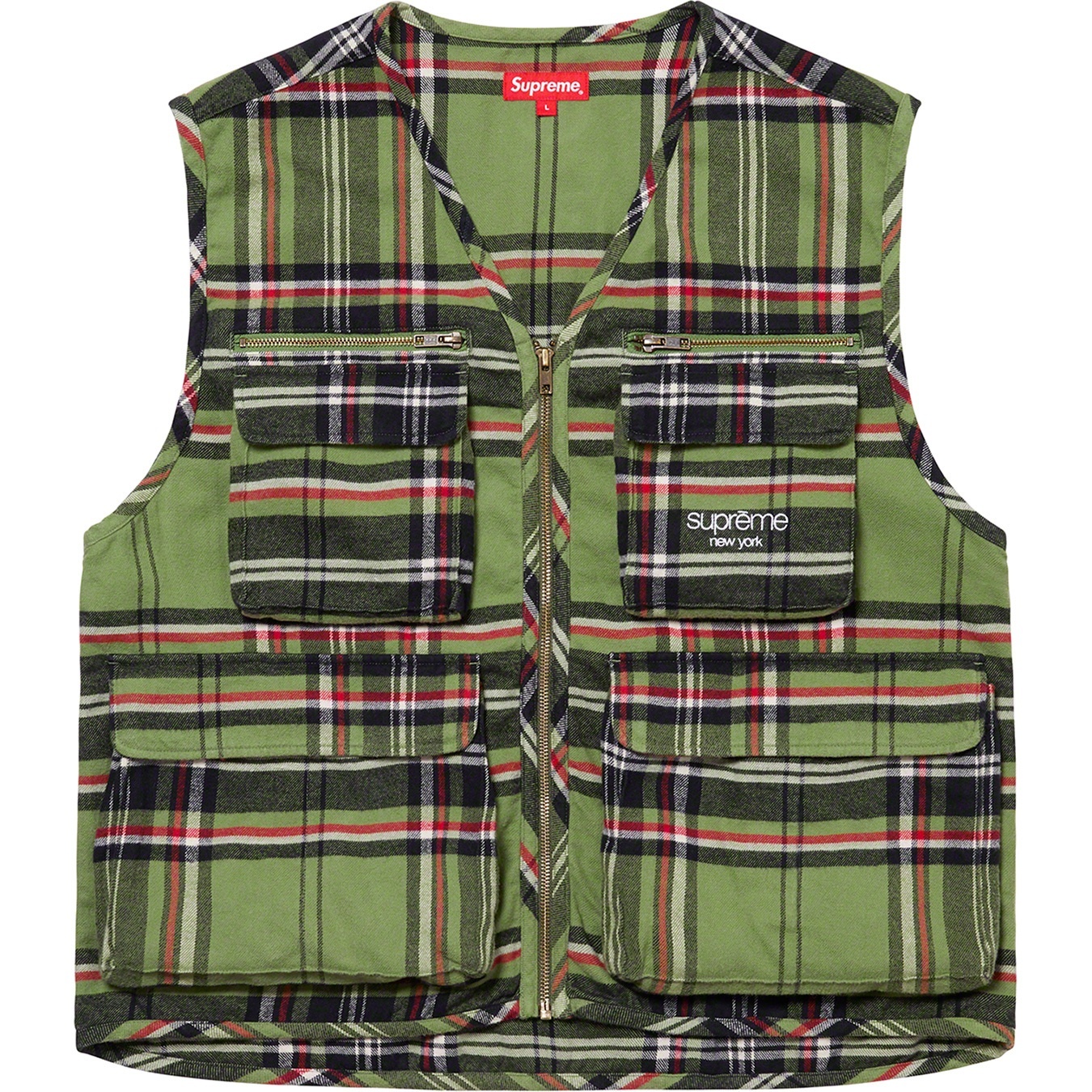 Tartan Flannel Cargo Vest view 8